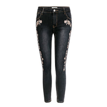 Load image into Gallery viewer, Conmoto 2018 Embroidery Skinny Jeans Pant Women High Waist Stretchy Denim Black Jean Fashion Zipper Streetwear Long Pencil Jeans - Agribi Fashion