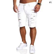 Load image into Gallery viewer, Men Jeans Short Summer Fashion Frayed Hole Knee Length Man Denim Shorts Zipper Fly Homme Casual Shorts - Agribi Fashion