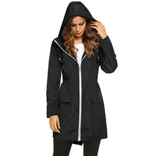 Load image into Gallery viewer, Women’s Solid Rain Jacket Outdoor Jackets Waterproof Hooded Raincoat Windproof - Agribi Fashion