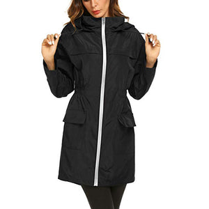 Women’s Solid Rain Jacket Outdoor Jackets Waterproof Hooded Raincoat Windproof - Agribi Fashion